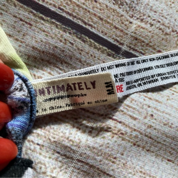 Free People Intimately Demi Bralette Women’s Medium Black Green Blue - Picture 5 of 6